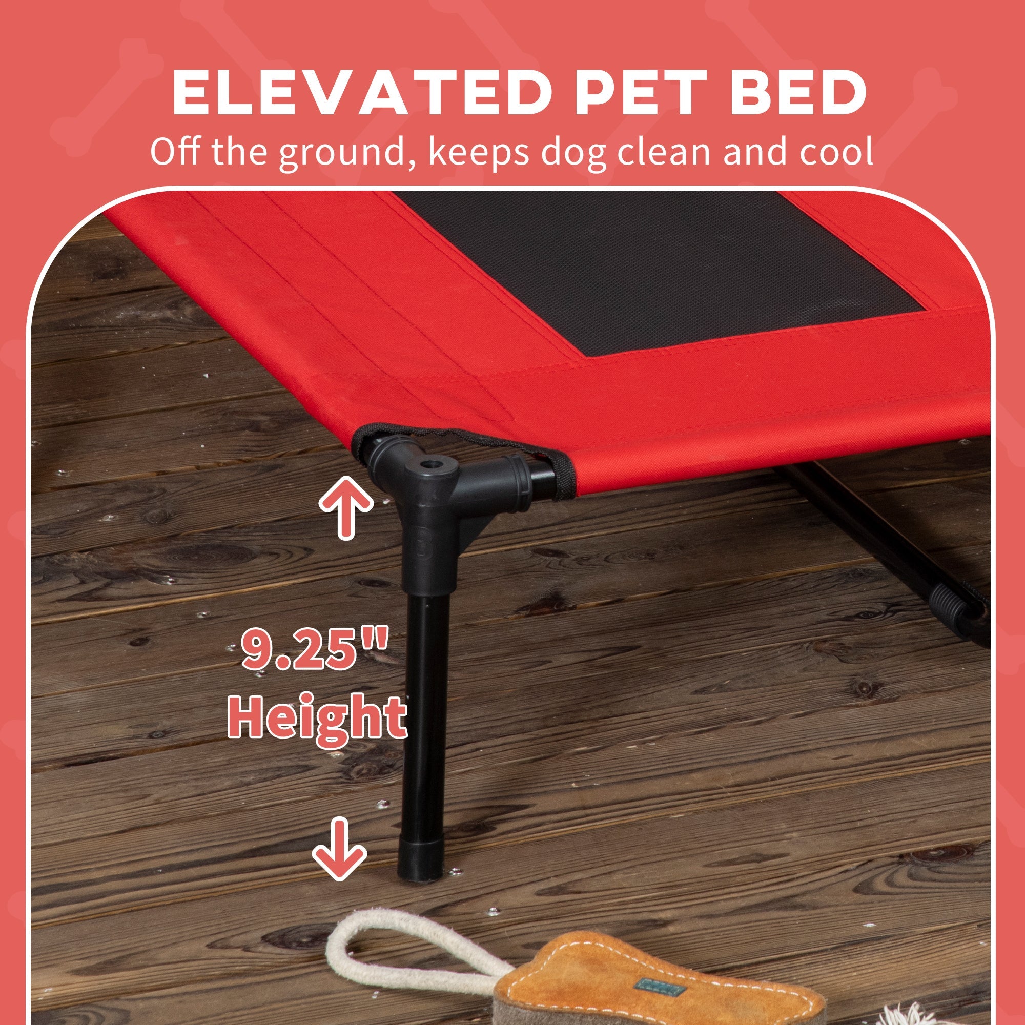 Elevated Cooling Outdoor Foldable Dog cot Bed | Steel frame | UV Protection | Canopy Shade